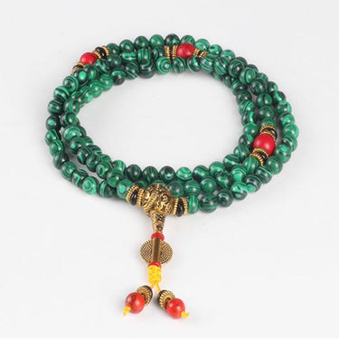 108 Malachite Stone Beads Mala